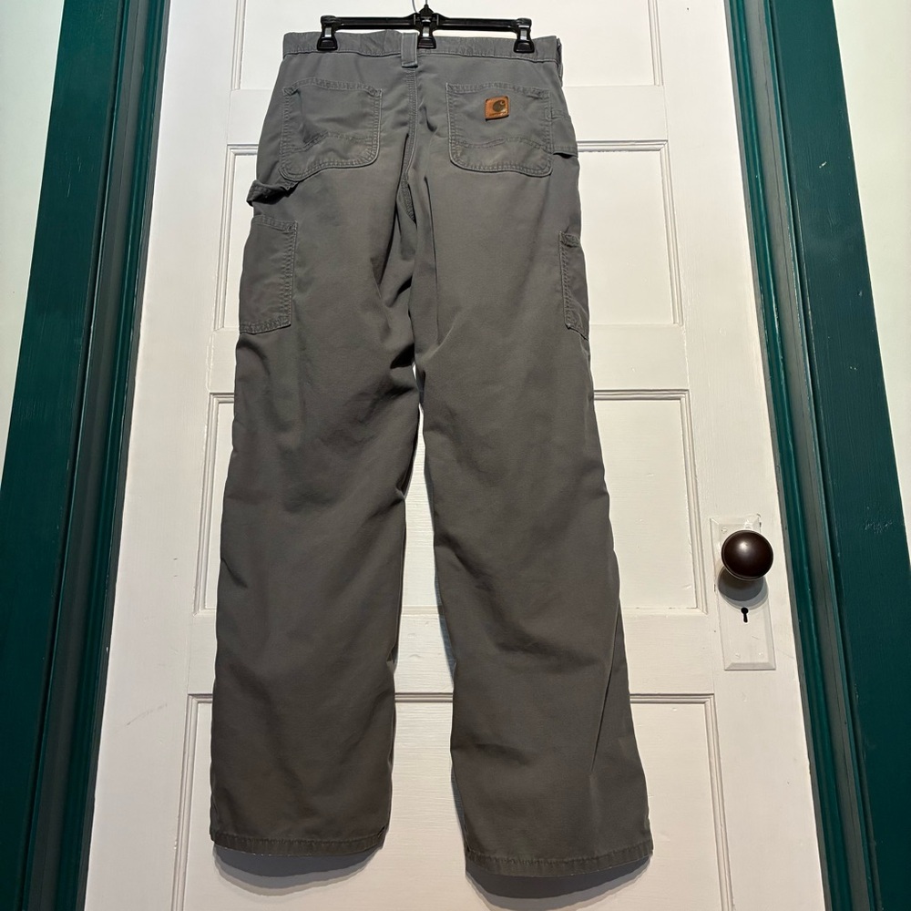 Carhartt Men's Gray Carpenter Pants B151 Dungaree 30 X 32**DISTRESSED